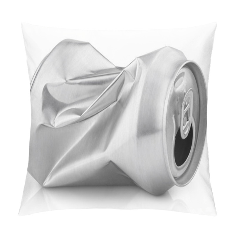 Personality  Crumpled Empty Soda Or Beer Can Isolated On White Pillow Covers