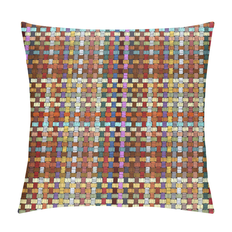 Personality  Embroidered Wicker Seamless Pattern. Patchwork Ornament For Text Pillow Covers