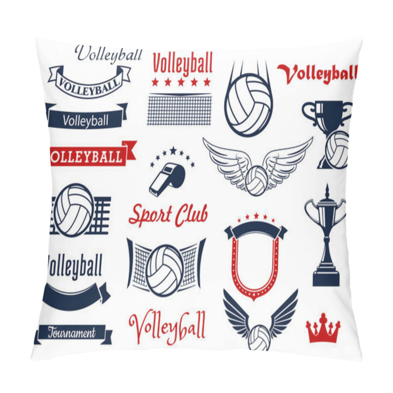 Personality  Volleyball Game Sports Icons And Symbols Pillow Covers