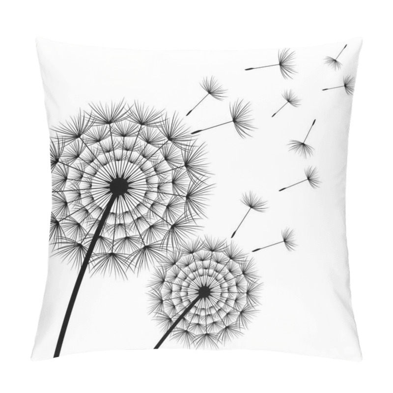 Personality  Two Beautiful Flowers Dandelions Over White Pillow Covers