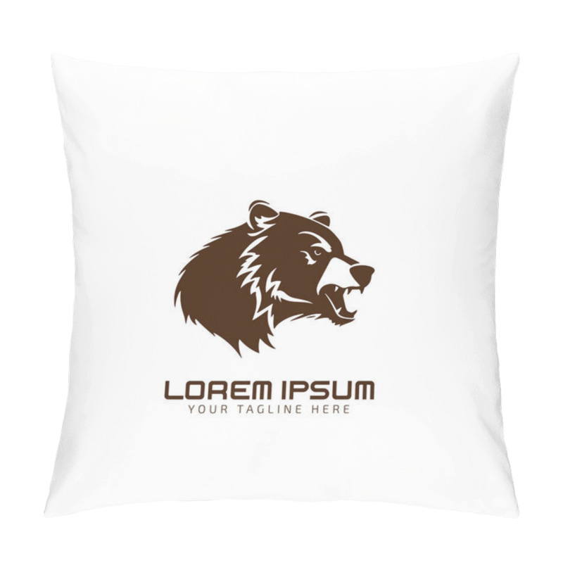 Personality  Bear Logo Icon Vector Design Pillow Covers