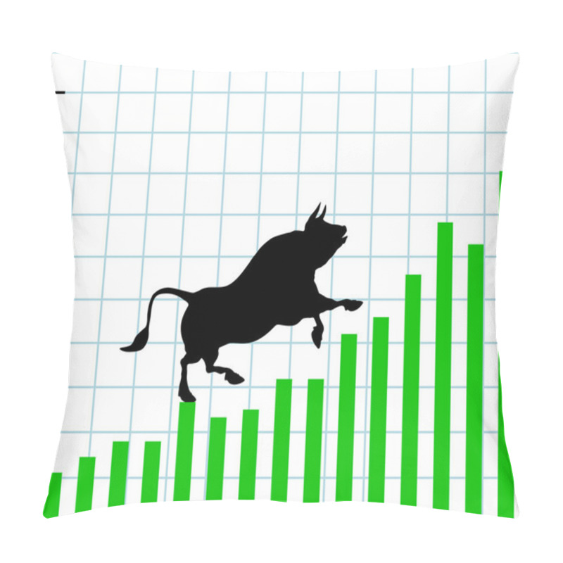 Personality  Up Bull Market Rise Bullish Stock Chart Graph Pillow Covers