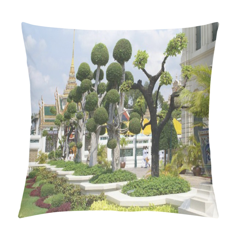 Personality  Garden Art. Garden Design. Grand Palace Garden, Bangkok, Thailand Pillow Covers