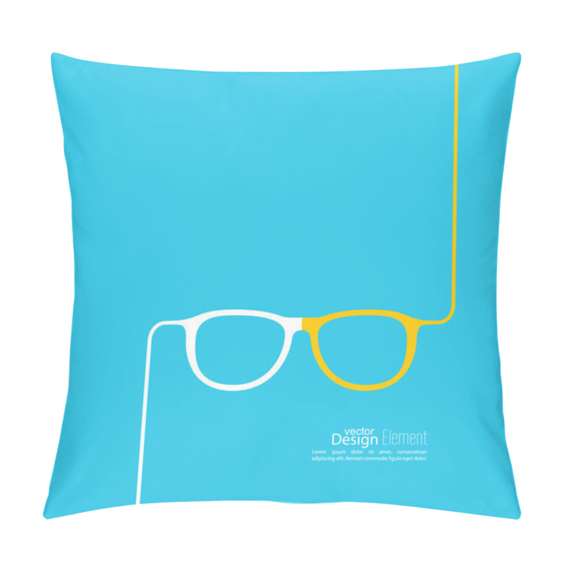 Personality  Geek Glasses Icon With Long Shadows. Pillow Covers