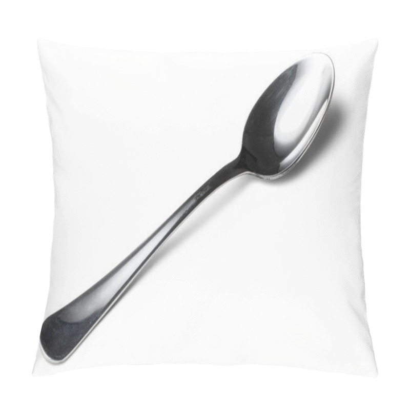 Personality  Cutlery Dessert Spoon Isolated On White Background Pillow Covers