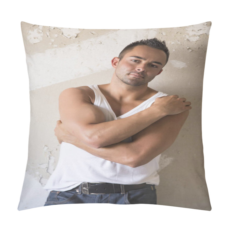 Personality  Young Attractive Muscular Man Pillow Covers