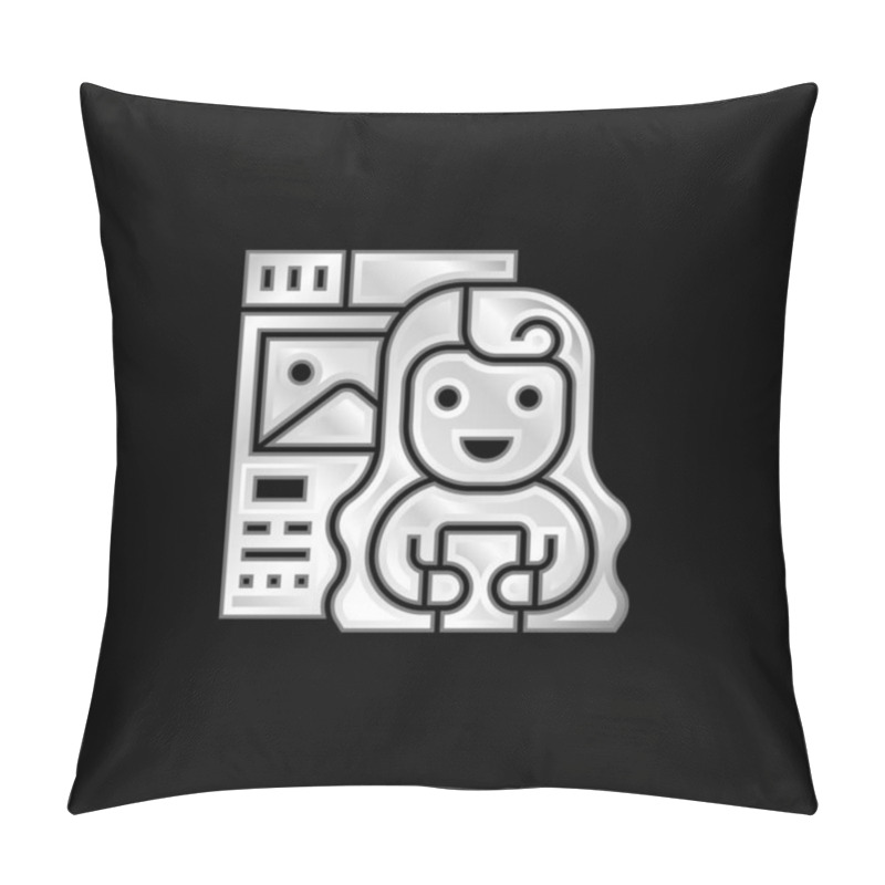 Personality  Blogger Silver Plated Metallic Icon Pillow Covers