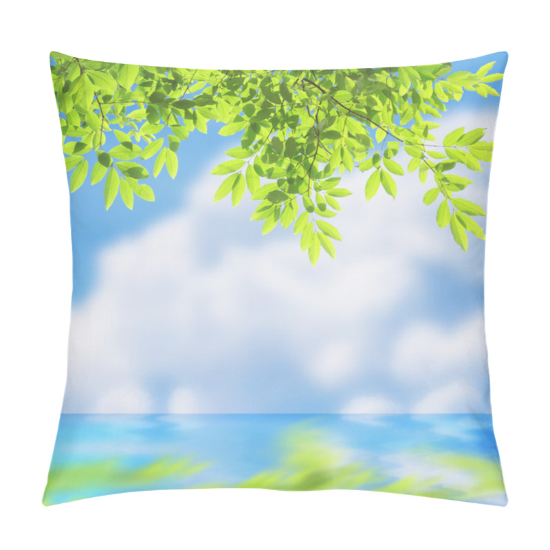 Personality  Abstract Leaves Frame With Rays Of Light Pillow Covers