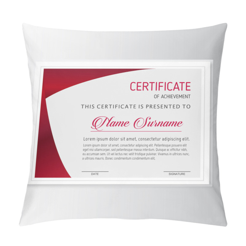 Personality  Certificate Of Achievement Template Pillow Covers