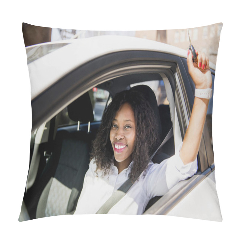 Personality  Black Business Woman On A White Car Pillow Covers