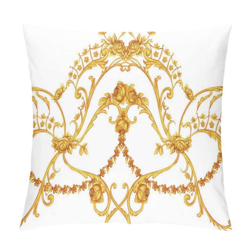 Personality  Rococo Intricate Border With Floral Elements Pillow Covers