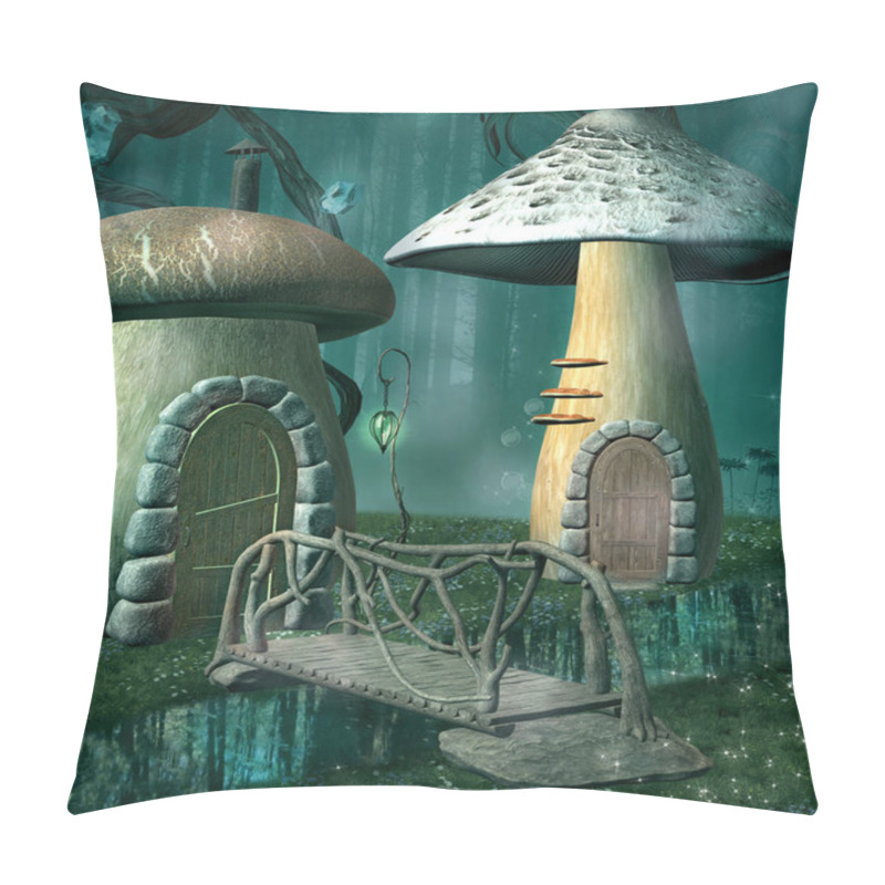 Personality  Little Fantasy Village By Night - 3D Illustration Pillow Covers