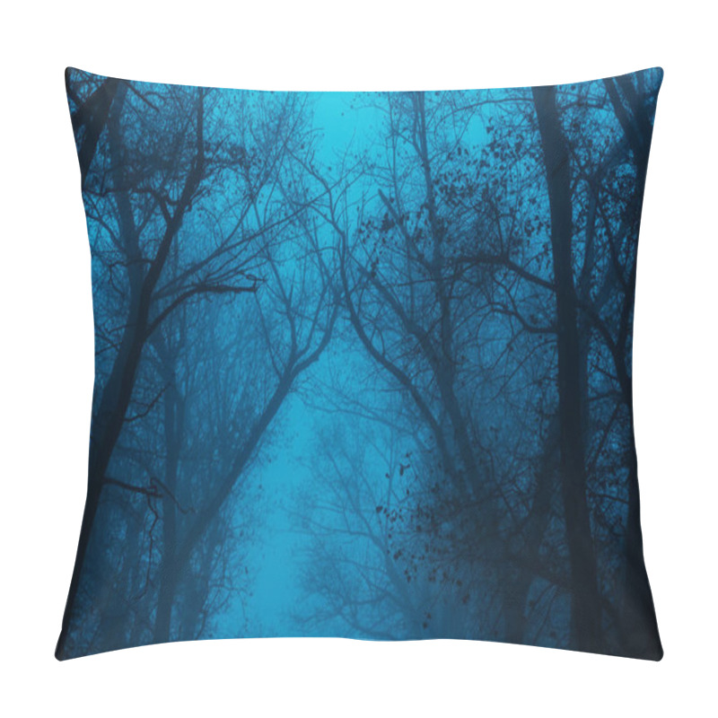 Personality  Foggy Silhouettes Of Trunks And Branches Pillow Covers