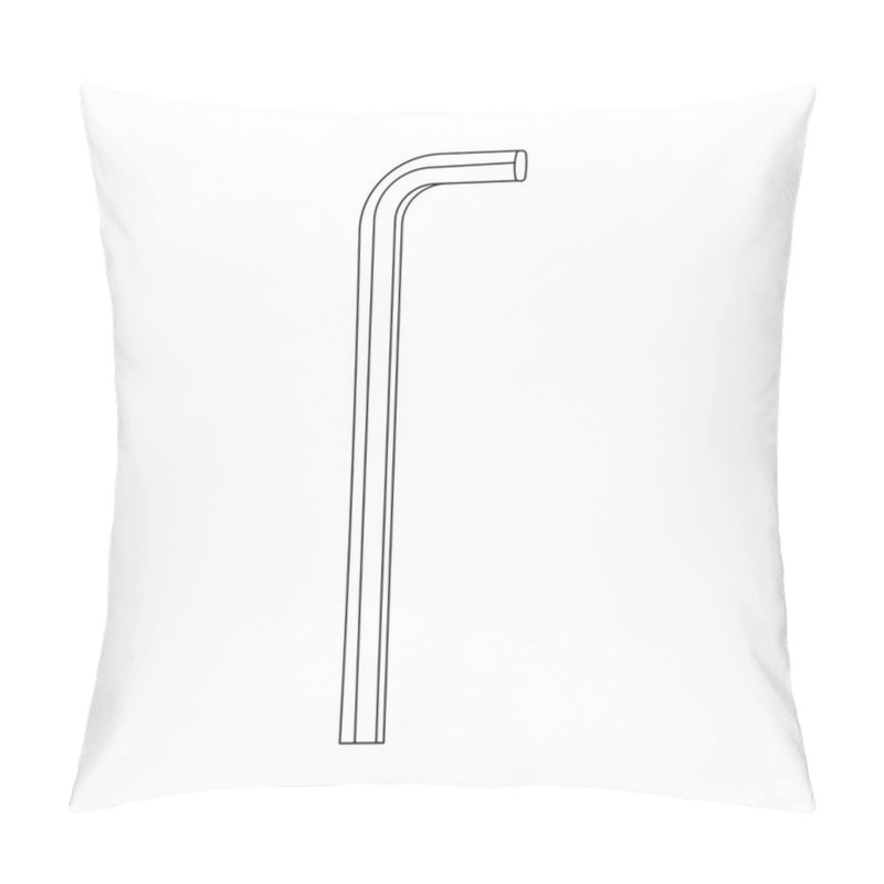 Personality  Hand Drawn Kids Drawing Cartoon Vector Illustration Allen Wrench Icon Isolated On White Background Pillow Covers