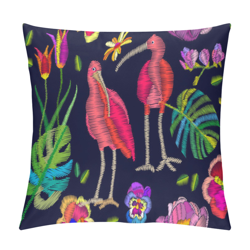 Personality  Brazilian Ibises In The Blooming Garden. Pillow Covers