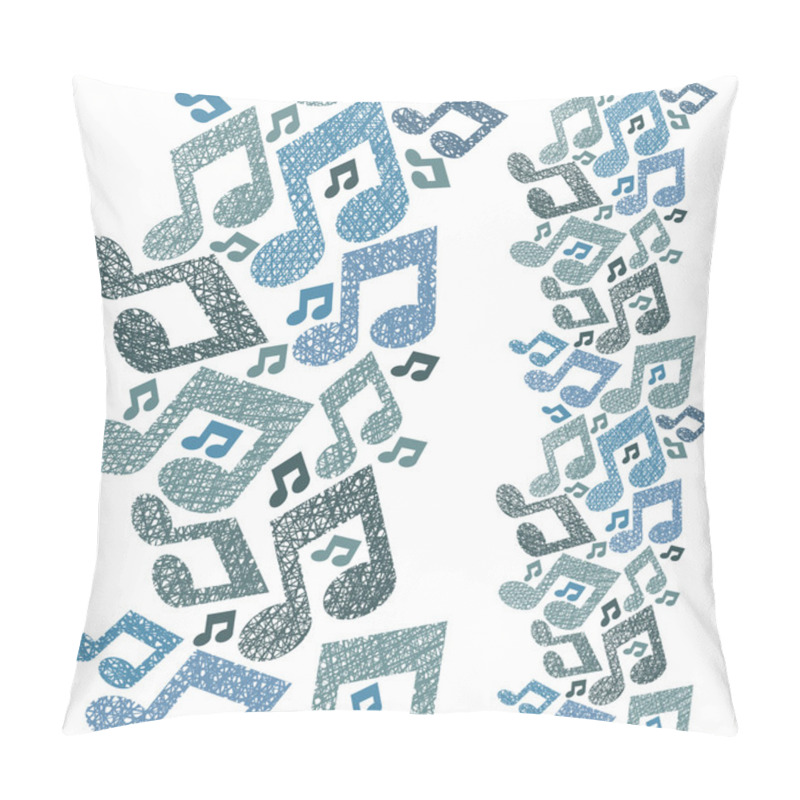 Personality  Music Theme Seamless Pattern With Notes, Vertical Composition, R Pillow Covers