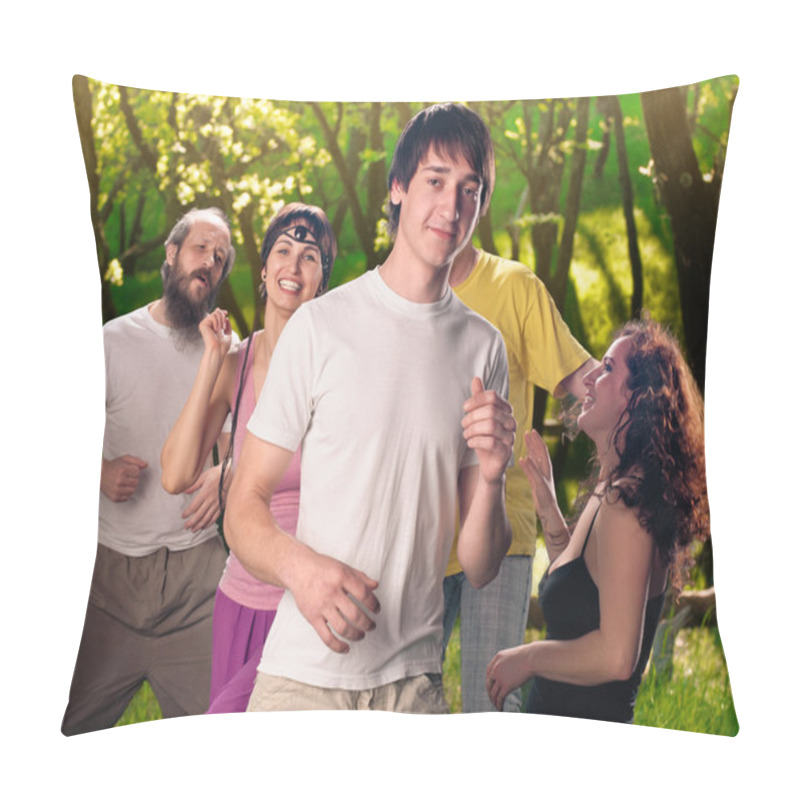 Personality  Yoga Group Doing Dance Pillow Covers