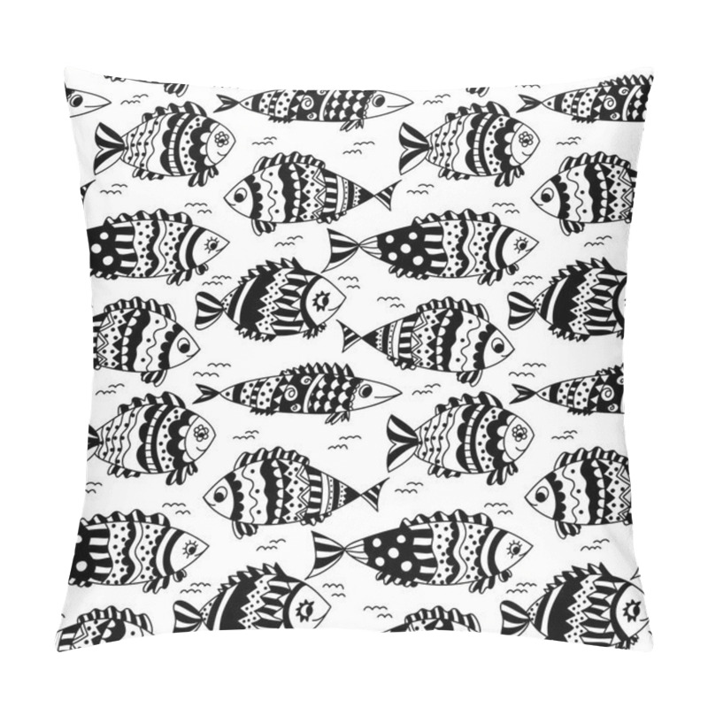 Personality  Sea Seamless With Marine Life. Pillow Covers