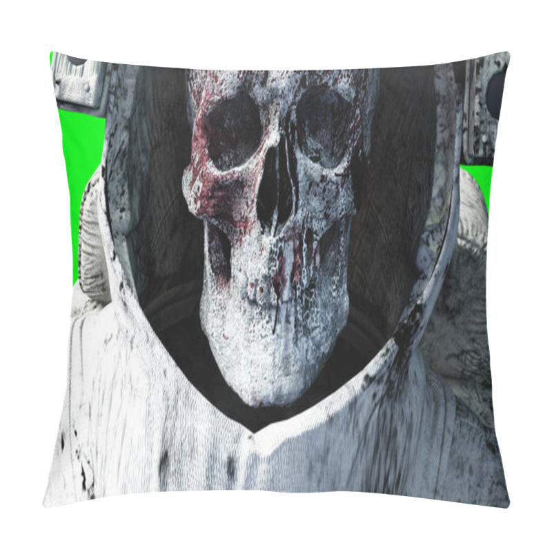 Personality  Dead Zombie Astronaut In Space. Cadaver. Green Screen. 3d Rendering. Pillow Covers