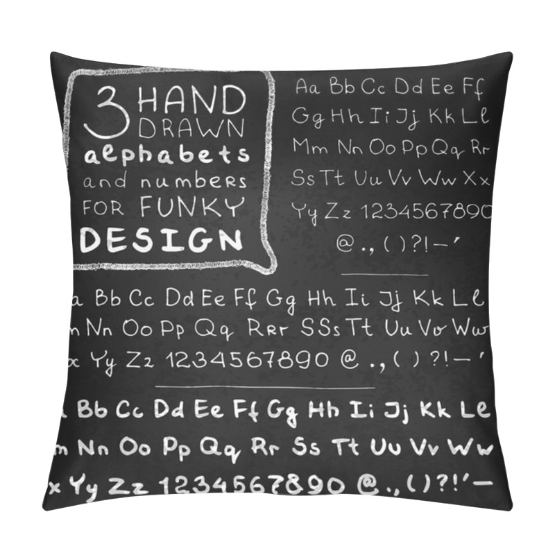 Personality  Hand Three Four Fonts On Blackboard Pillow Covers