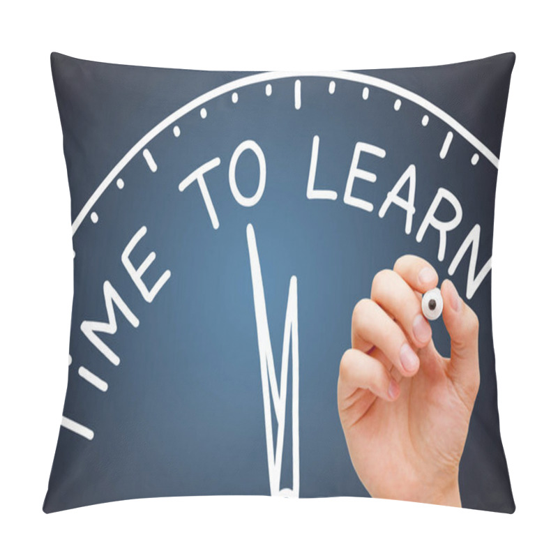 Personality  Time To Learn Educational Clock Concept Pillow Covers