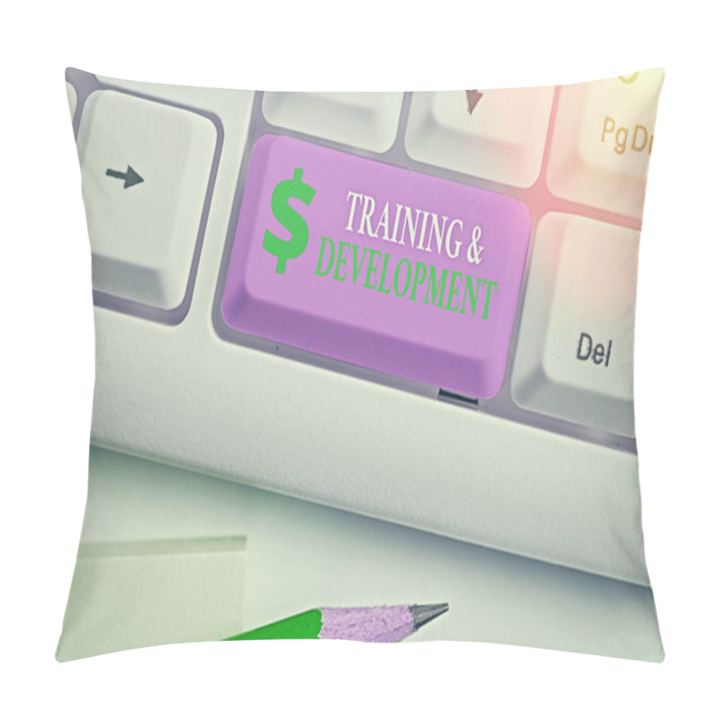 Personality  Writing Note Showing Training And Development. Business Photo Showcasing Learn Specific Knowledge To Improve Performance. Pillow Covers