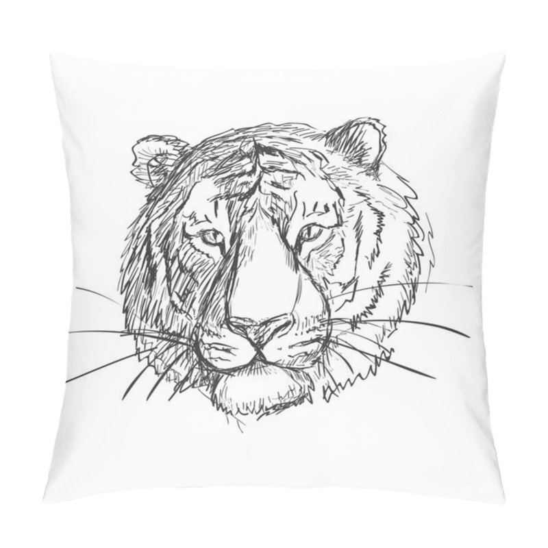 Personality  Sketchy Doodle Tiger Pillow Covers