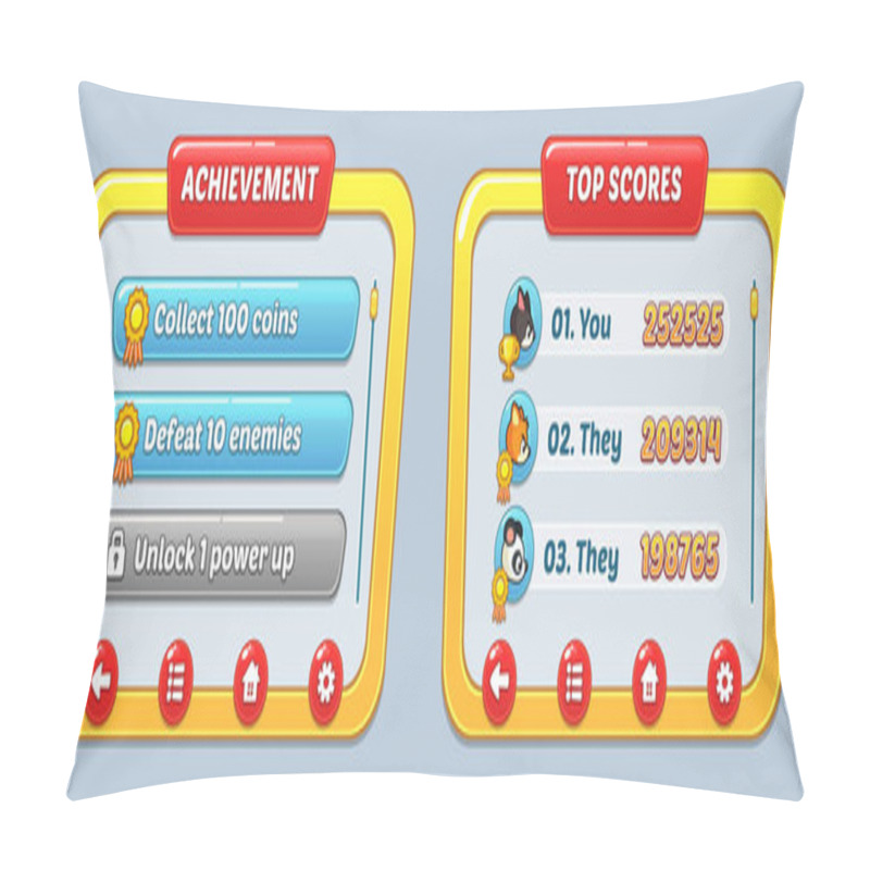 Personality  Pack Of Graphical User Interface Templates To Make A Game. Pillow Covers