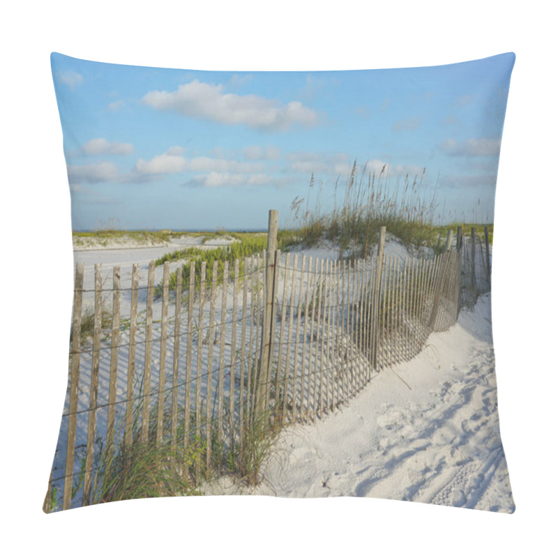 Personality  Weathered Rustic Wooden Sand Fence Protects Sand Dunes At The Beach From Erosion, Closeup View. Pillow Covers