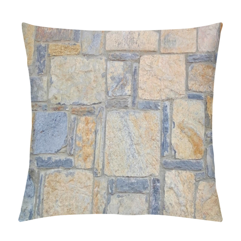 Personality  Old Stone Wall. Rough Stones Of Different Shapes. Stone Background. Pillow Covers