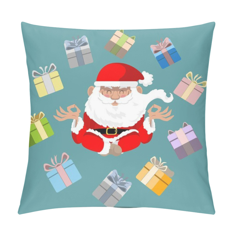 Personality   Santa Claus Levitating With Presents Around. Pillow Covers