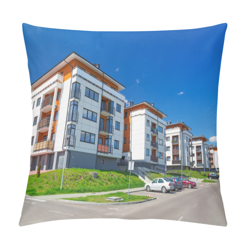 Personality  Street With New Apartments Pillow Covers