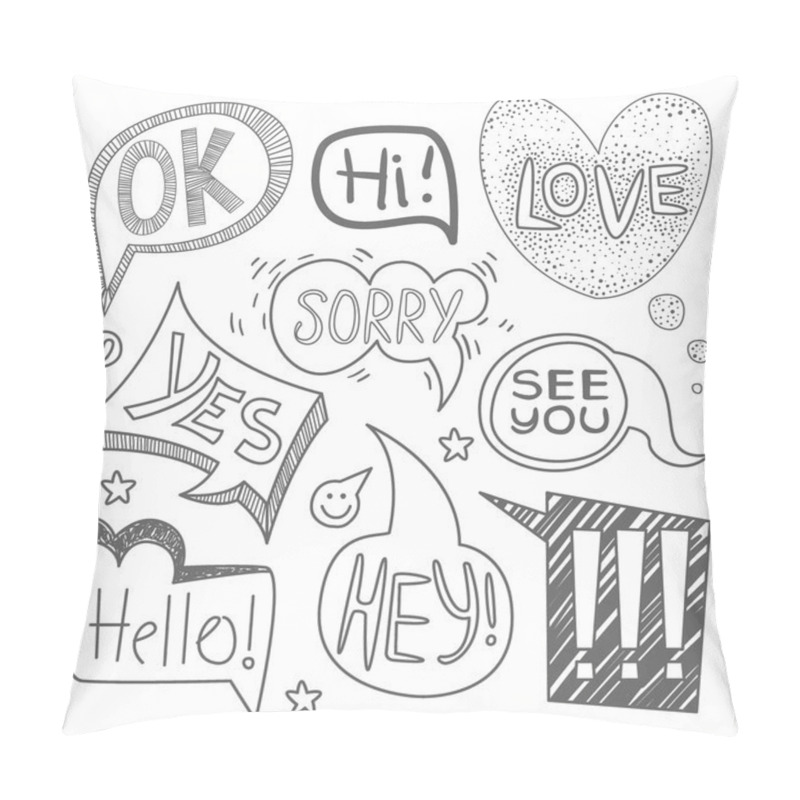 Personality  Speech Bubble Collection. Pillow Covers