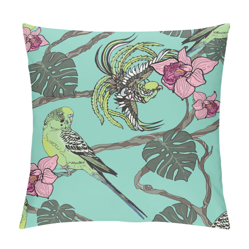 Personality  Seamless Pattern With Parrots Pillow Covers