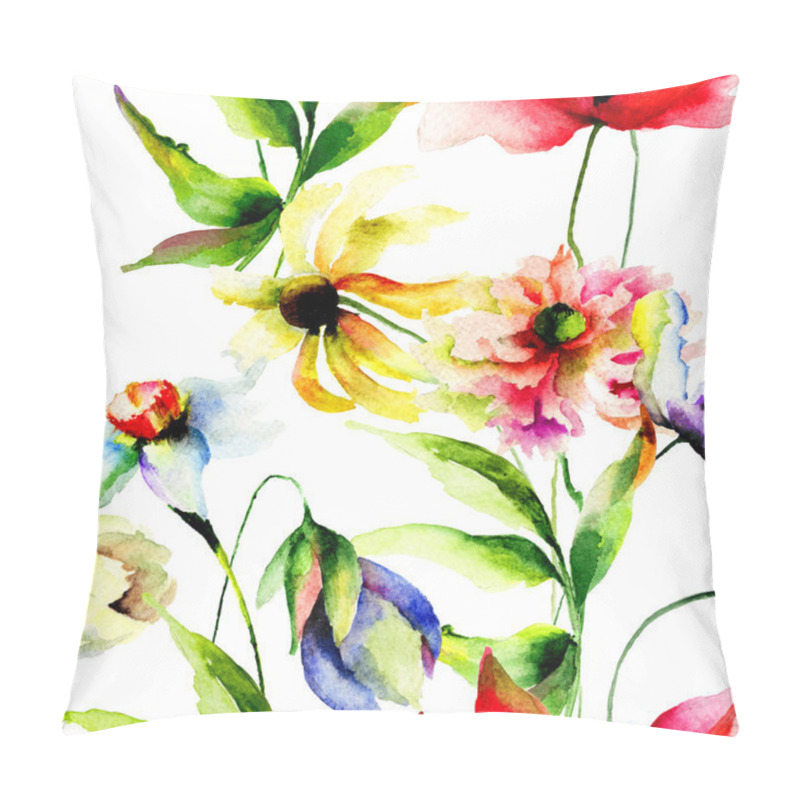 Personality  Seamless Pattern With Stylied Flowers Pillow Covers