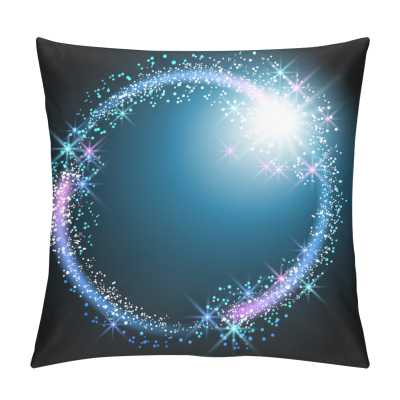 Personality  Glowing Round Frame With Stars Pillow Covers