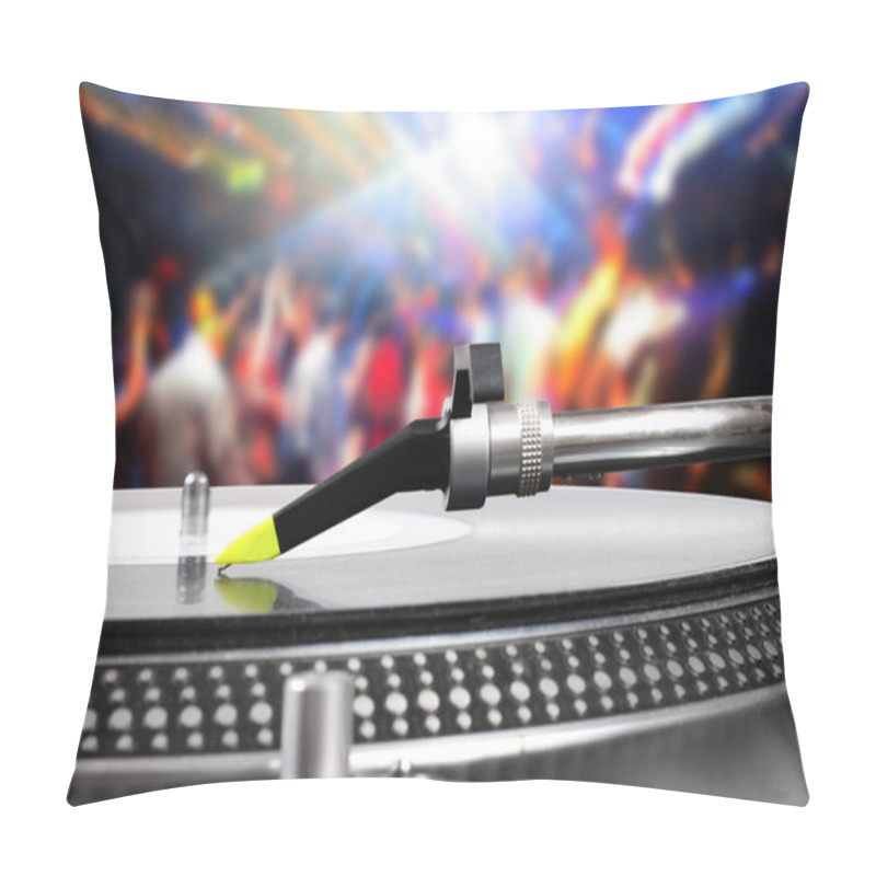 Personality  Dj Turntable With Vinyl Record In The Dance Club Pillow Covers