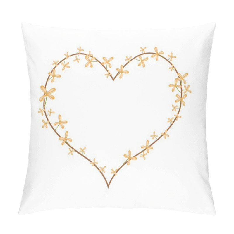 Personality  Orange Osmanthus Flowers In A Heart Shape Pillow Covers