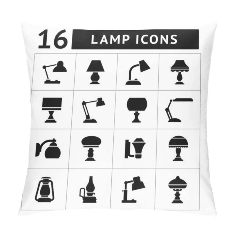 Personality  Set Icons Of Lamps Pillow Covers