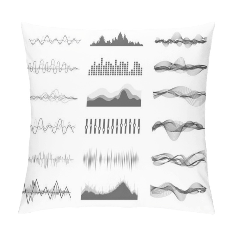 Personality  Vector Music Sound Waves Pillow Covers