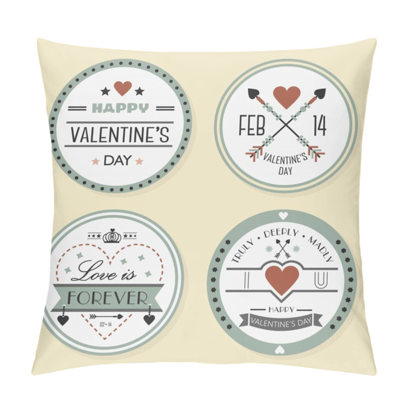 Personality  Valentine's Day And Romantic Badges Set Pillow Covers