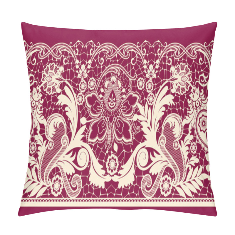 Personality  Red Lace Background With Flower Pillow Covers