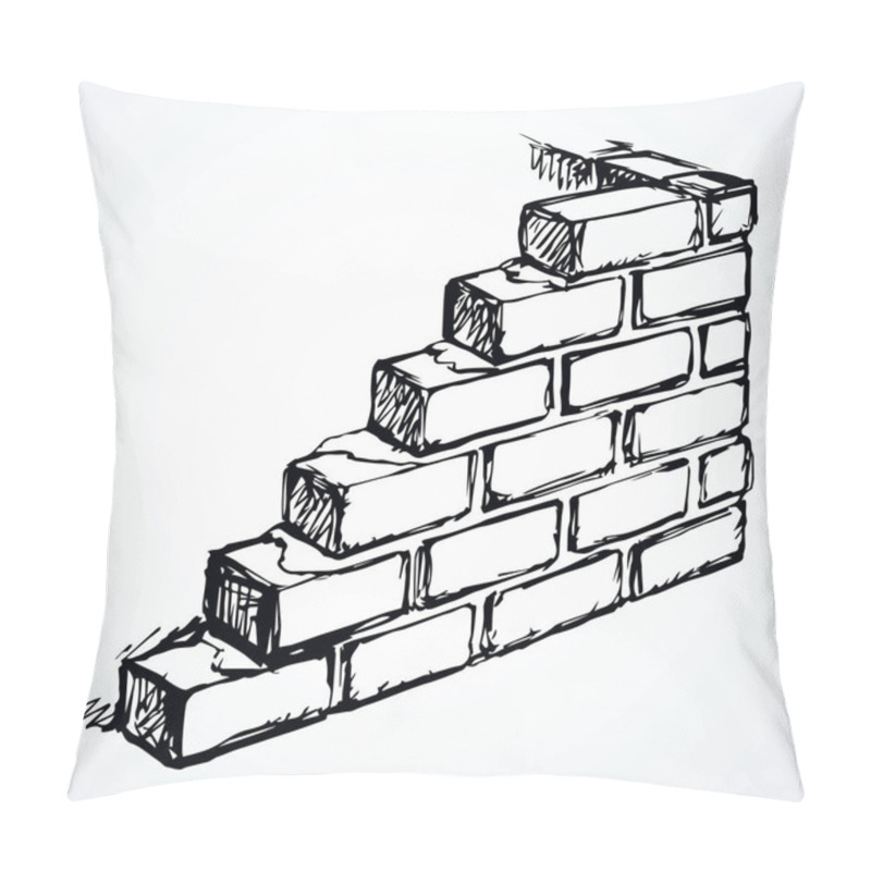 Personality  Brick Wall. Vector Drawing Pattern Pillow Covers