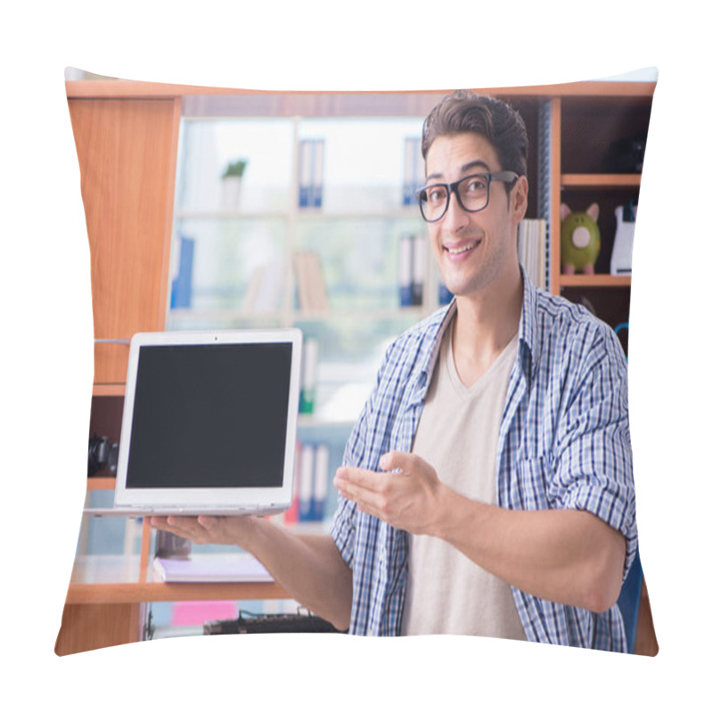 Personality  Student Studying At Home Preparing For Exam Pillow Covers