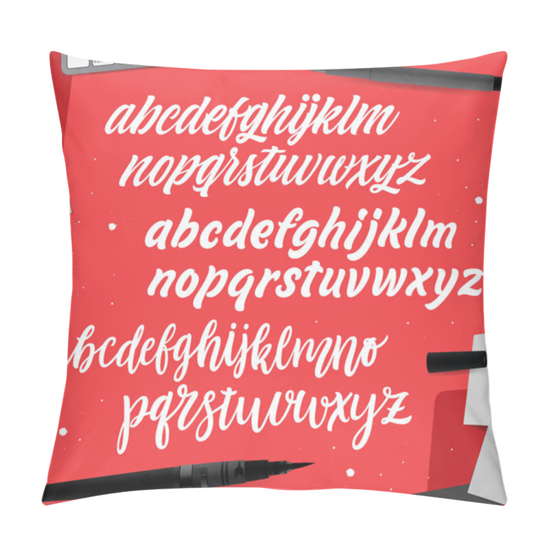 Personality  Vector Cursive Alphabet In The Style Of Lettering And Calligraphy.  Pillow Covers