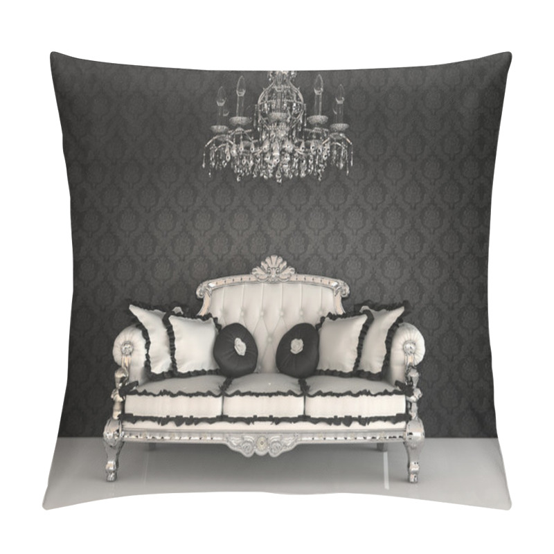 Personality  Royal Sofa With Pillows And Chandelier In Luxurious Interior Wit Pillow Covers