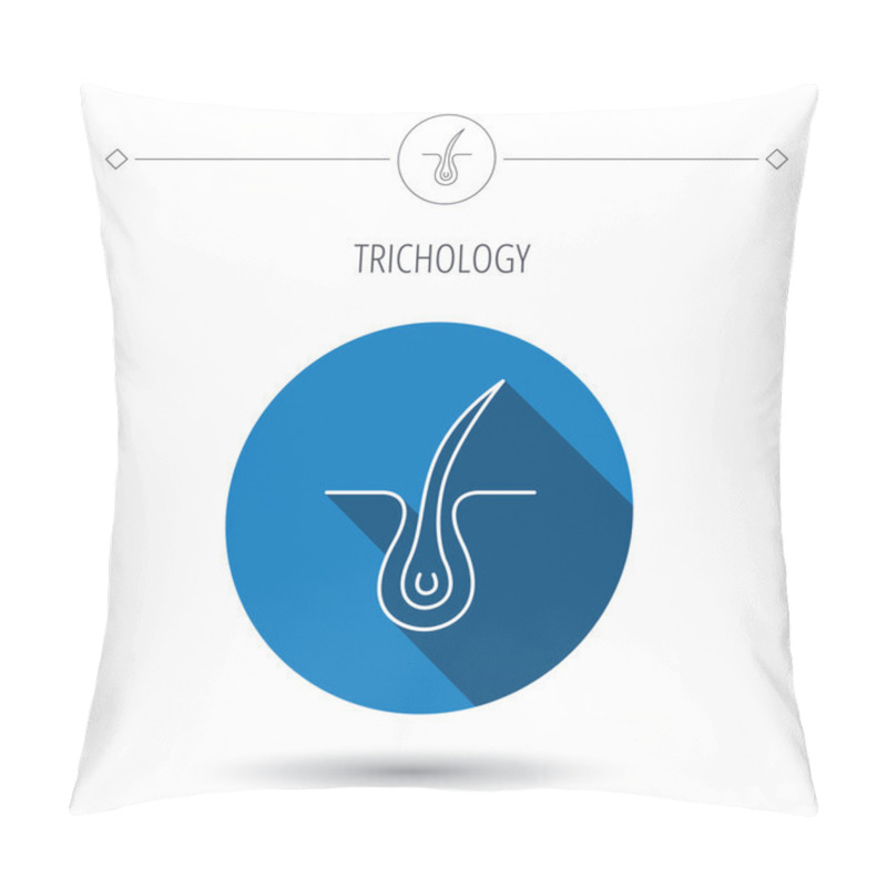 Personality  Trichology Skin Icon. Dermatology Hair Sign. Pillow Covers