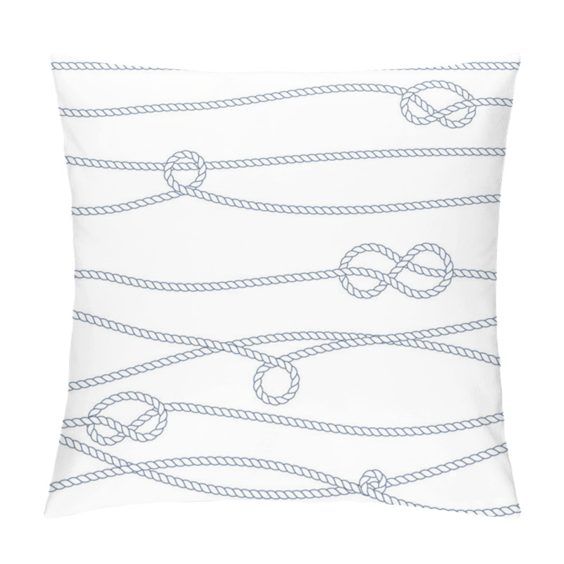 Personality  Vector Marine Rope And Knot Seamless Pattern. White Rope Ornament And Nautical Knots. For Fabric, Wallpaper, Wrapping.  Pillow Covers