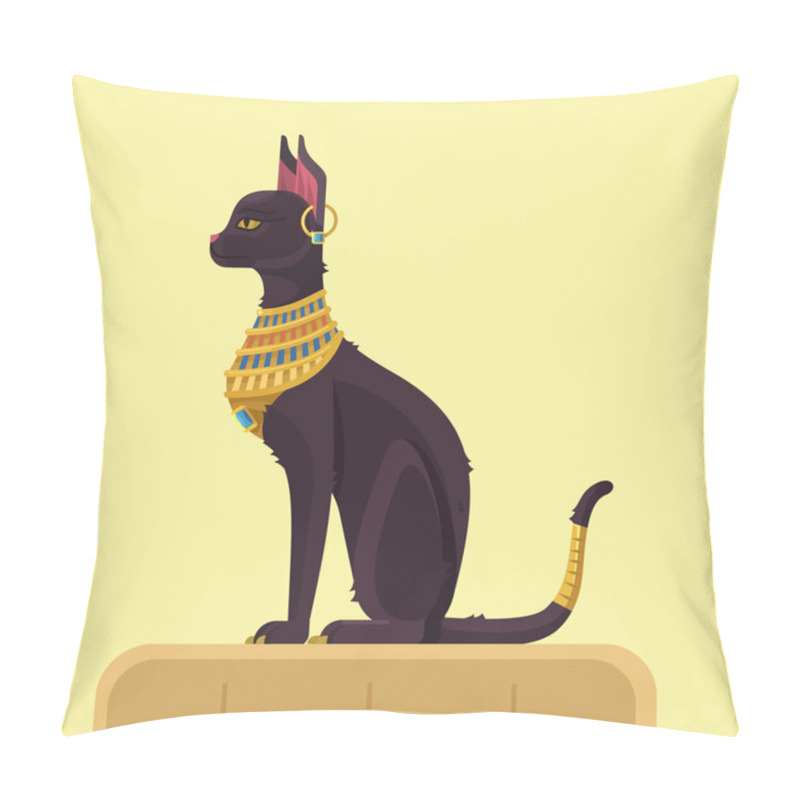 Personality  Egypt Cat. Vector Flat Illustration Pillow Covers