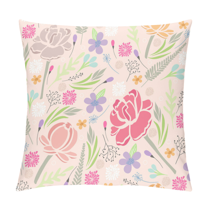 Personality  Seamless Floral Pattern. Background With Flowers And Leafs. Pillow Covers